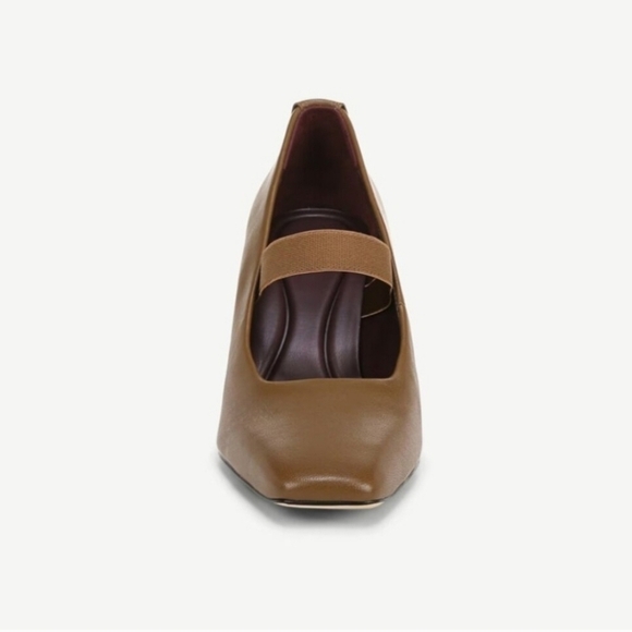 🔹️Franco Sarto 🔹️leather Flexa Bria  Woodland  Brown Square Toe  Leather Pumps - Picture 3 of 6